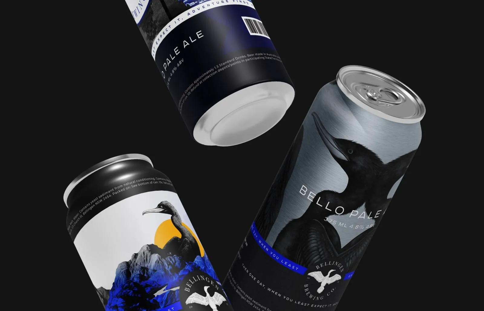 Bellingen Brewing cans tumbling