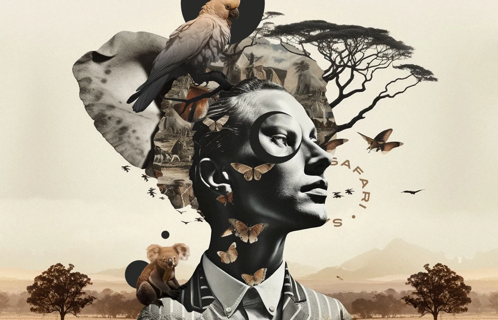 Safari collage artwork