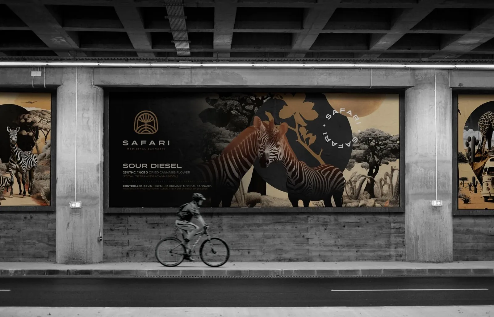 Safari poster on a city street