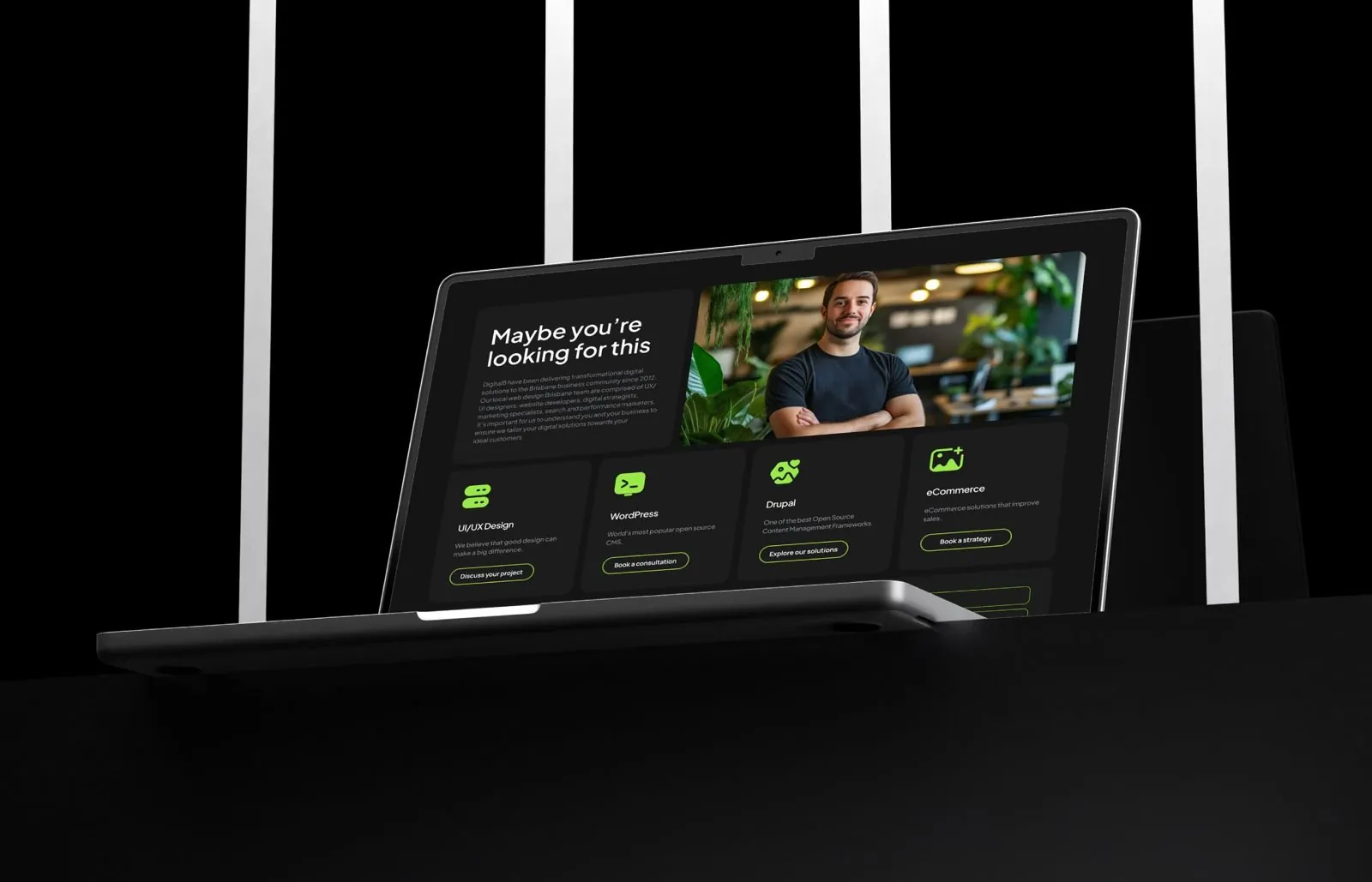 Digital8 website on a laptop