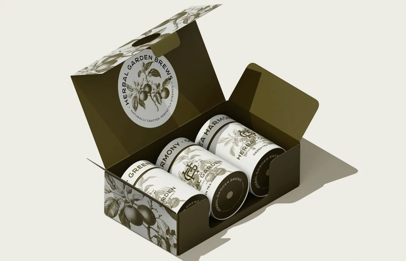 Herbal Garden Brews gift box with tins