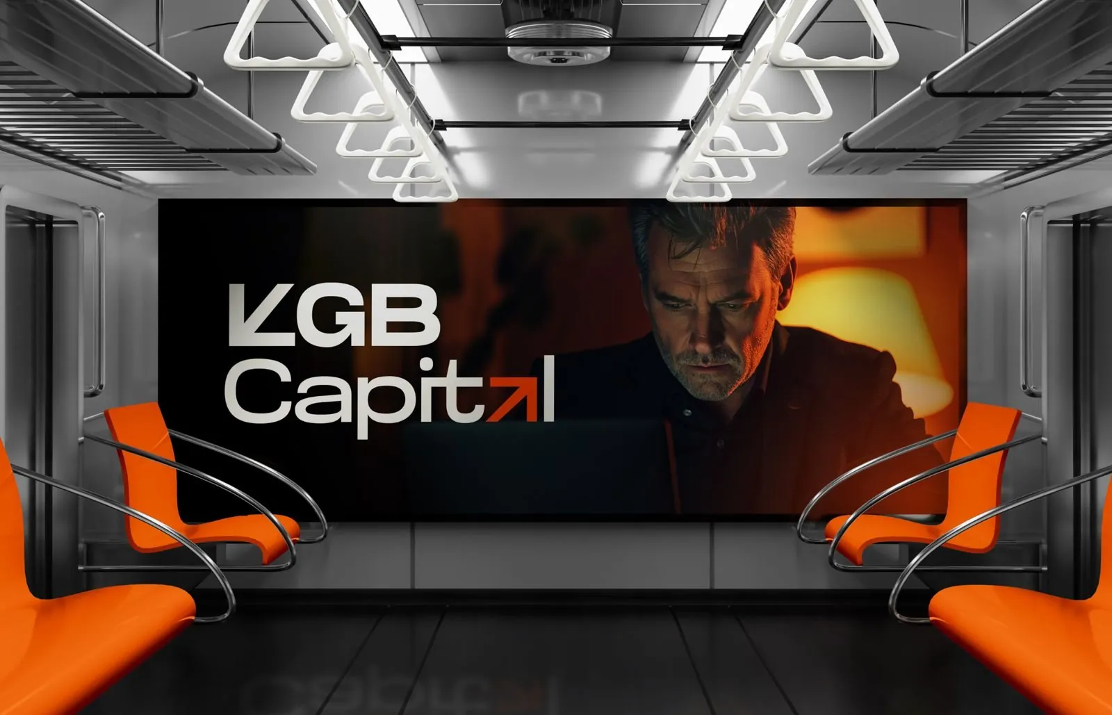 KGB Capital campaign inside a train