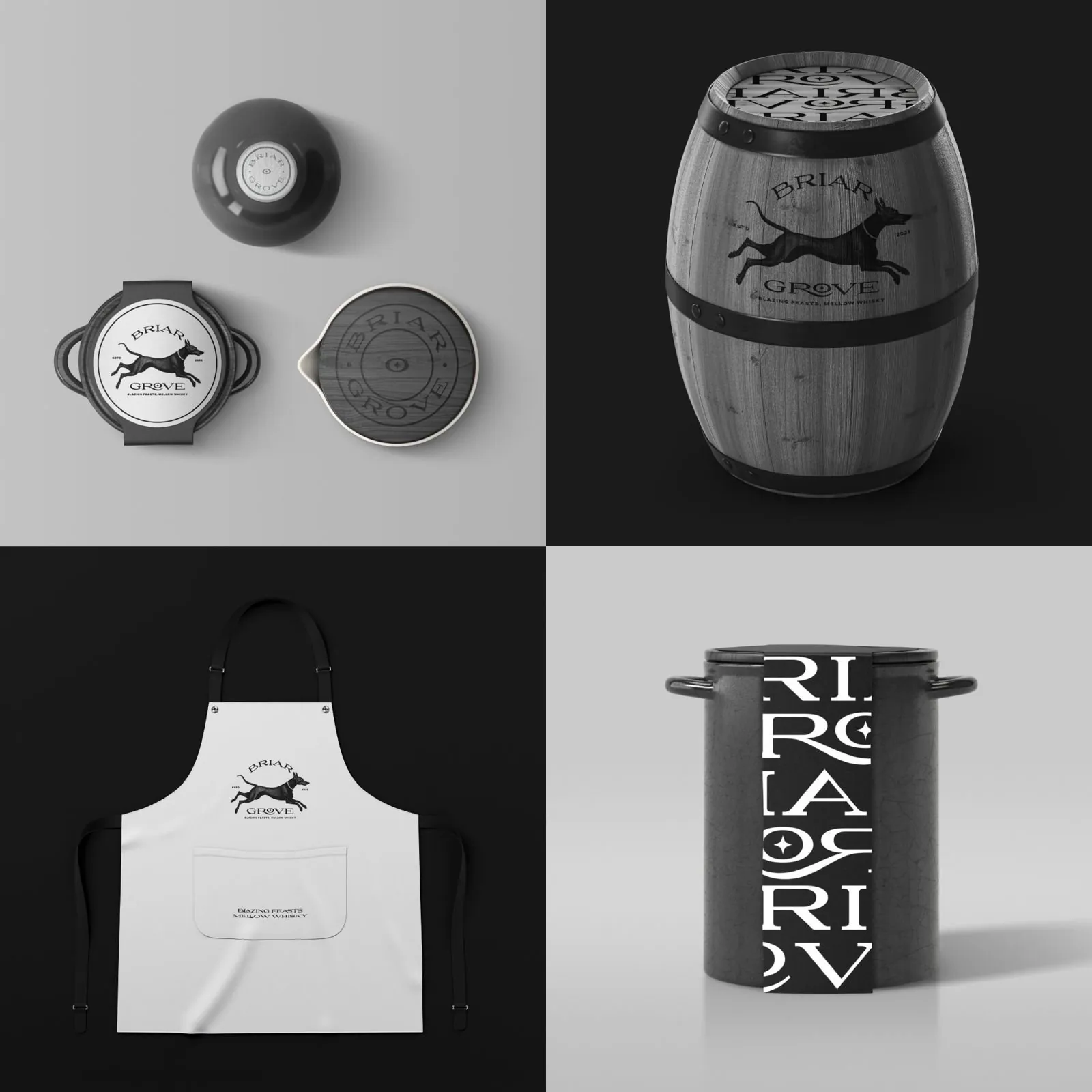 Briar Grove apron, barrel and tableware