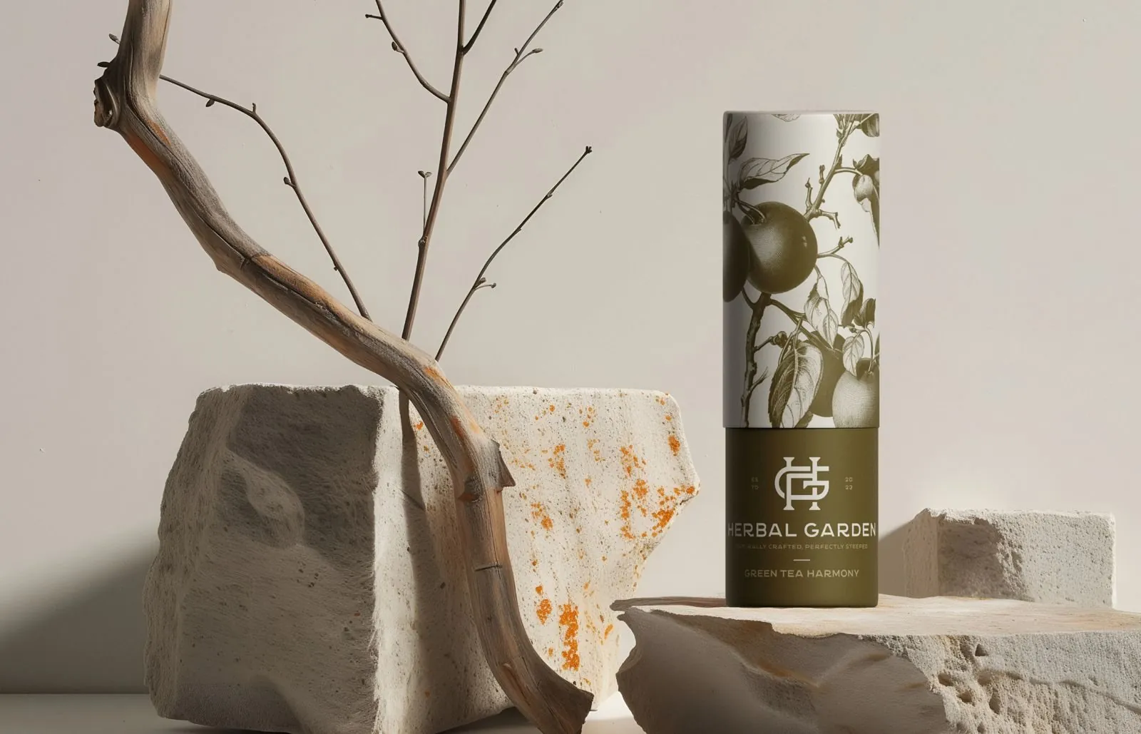 Herbal Garden Brews tin on stone